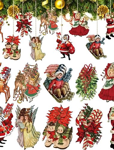  1set Ünneő Karácsonyi díszek, Ünnepi Dekoráció party Kert Esküvői dekoráció 8*6 cm