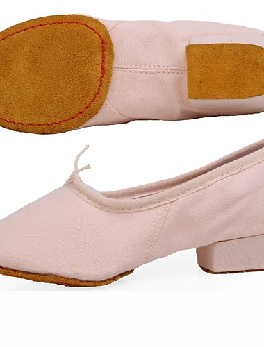  Damen Balletschuhe Leistung Partyabend Absätze Kubanischer Absatz Elastisch Erwachsene Schwarz Weiß Rosa