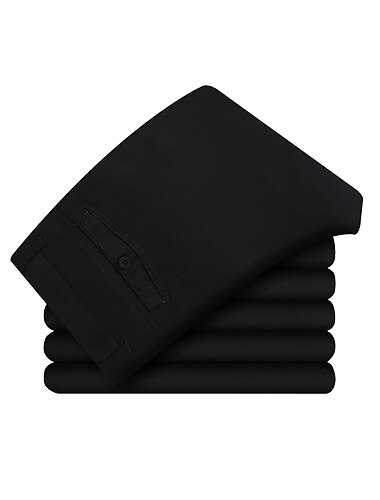  Herren Abschlußfeier Hose Chinos Chinohose Tasche Gerader Schnitt Einfach Komfort Atmungsaktiv Outdoor Täglich Ausgehen Mode Lässig Cachi scuro Schwarz