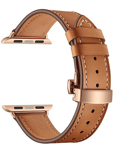  Compatibile con Cinturino dell'Apple Watch 38mm 40mm 41mm 42mm 44mm 45mm 49mm Da donna Fibbia a farfalla Lusso Vera pelle Cinturino di ricambio per iwatch Ultra 2 Series 9 8 7 SE 6 5 4 3 2 1