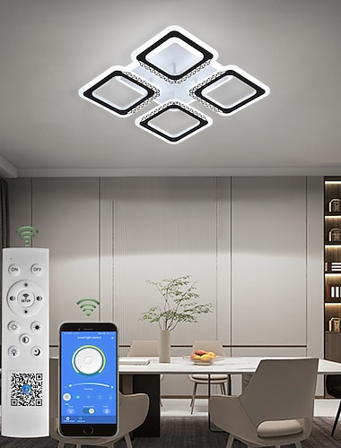  led akryl taklampe med 4 hoder og 90w taklampe som kan sende ut lys i bunnen egnet for soverom restauranter studier rom gjesterom og resepsjonsrom ac220v ac110