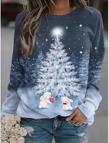  عيد الميلاد المجيد أشجار الكريسمس هوديي كنزة Pullover انيمشن طباعة ثلاثية الأبعاد الرسوم البيانية من أجل نسائي للبالغين كريسماس عيد الميلاد مهرجان حفلة تنكرية طباعة ثلاثية الأبعاد مناسب للحفلات مهرجان