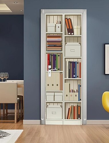  Vintage-Bücherregale, Türabdeckungen, Türteppich, Türvorhang, Dekoration, Hintergrund, Türbanner für Haustür, Bauernhaus, Urlaub, Party, Dekorationszubehör