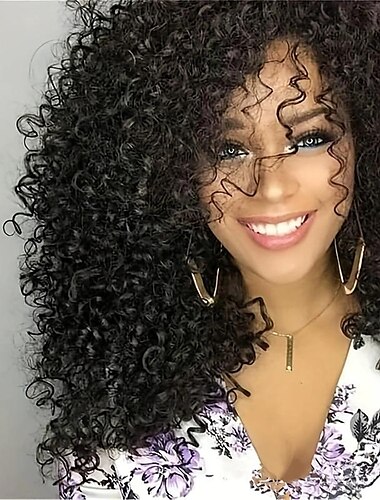  Pelucas de pelo rizado afro de 14 pulgadas para mujer, pelucas rizadas y rizadas para mujer, pelucas sintéticas de color marrón ombre con raíces oscuras
