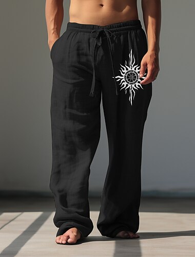  Pánské Slunce Kalhoty pro volný čas Kalhoty Volné kalhoty Středně vysoký pas Vinobraní Venkovní Streetwear Denní nošení Podzim zima Černá Bílá Zelená