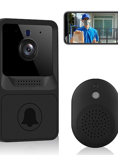  беспроводная камера дверного звонка с рингтоном Wi-Fi видео дверной звонок - комплект дверного звонка для домашней камеры безопасности с бесплатным облачным хранилищем фотосъемка перезаряжаемая