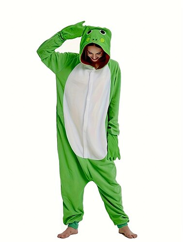  Ενηλίκων Ζώο Νυκτικά Πιτζάμα Onesie Στολή Onesie Αποκριάτικη Στολή Βάτραχος Ζώο Πιτζάμες Onesie Πιτζάμες Kigurumi Πυτζάμες Αστεία στολή Για Ανδρικά Γυναικεία Απόκριες Κινούμενα σχέδια