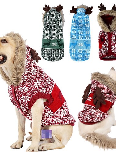  Σκυλιά Γάτες Πουλόβερ Χριστουγεννιάτικη στολή Αλτης Μοντέρνα Πάρτι Χειμώνας Αναπνέει Moale Πλένεται Άνετο Χριστούγεννα Χριστούγεννα ΕΞΩΤΕΡΙΚΟΥ ΧΩΡΟΥ Καθημερινά