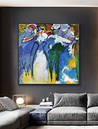  håndlaget oljemaleri lerret veggkunst abstrakt dekorasjon berømt wassily kandinsky inntrykk søndag for hjemmeinnredning rullet rammeløst ustrukket maleri