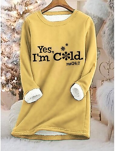  Damen-Sweatshirt, Pullover, Fleece, Buchstaben, lässig, sportlich, Teddy, flauschig, bequem, Rundhalsausschnitt, langärmeliges Oberteil, mikroelastisch, Herbst&amp;Winterkomfort, atmungsaktives,