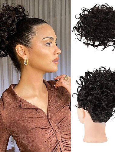  Kordelzug Pferdeschwanz Damen / Weich / Klassisch Synthetische Haare Haarstück Haar-Verlängerung Locken Mittlerer Länge Party / Abend / Freizeitskleidung / Urlaub