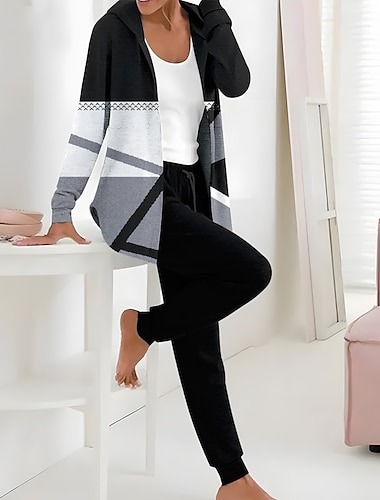  Conjunto activo diario de 2 piezas para mujer sudadera con capucha chándal pantalones pantalones de manga larga con capucha floral impresión al aire libre casual negro rosa rojo otoño e invierno