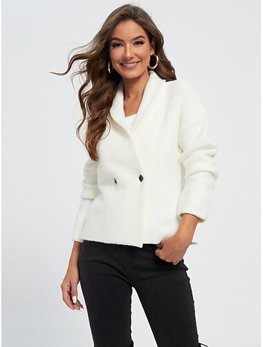  chemise de veste pull unie en tricot côtelé acrylique
