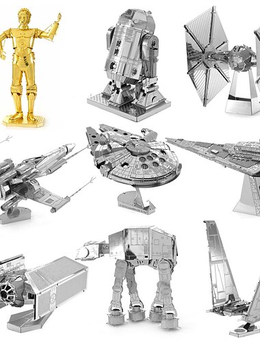  Aipin Metal Assembly Model DIY Puzzle Star Wars Millennium Falcon R2D2 Imperial Star Destroyer