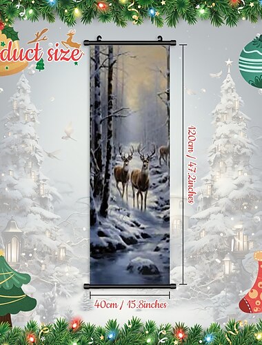  Weihnachtstagsdrucke, modernes Bild, Heimdekoration, Wandbehang, Geschenk, gerollte Leinwand, ungerahmt und ungedehnt