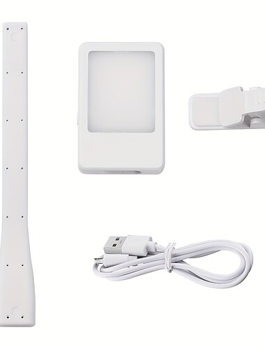  Wiederaufladbare Buchleselampe, LED-Buchlampe zum Lesen im Bett – augenschonend, einstellbare Helligkeit, 3 Farbtemperaturen, 10 Stunden Laufzeit, USB-Leselampe fürs Bett, Buchlampe zum Anklipsen