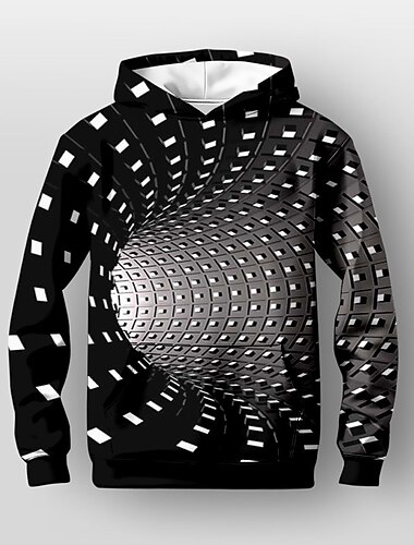  Chlapecké 3D Grafika Kapuce Pullover Dlouhý rukáv 3D tisk Podzim Zima Módní Šik ven Chladný Děti 3-12 let Kapuce Venkovní Ležérní Denní Běžný