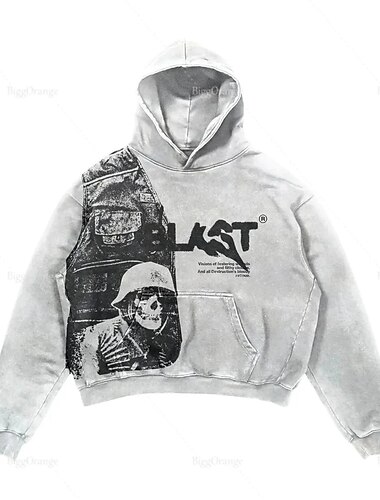  Pullover Hoodie mit Reißverschluss Buchstabe Vordertasche Für Herren Damen Unisex Erwachsene Heißprägen Strasse Casual