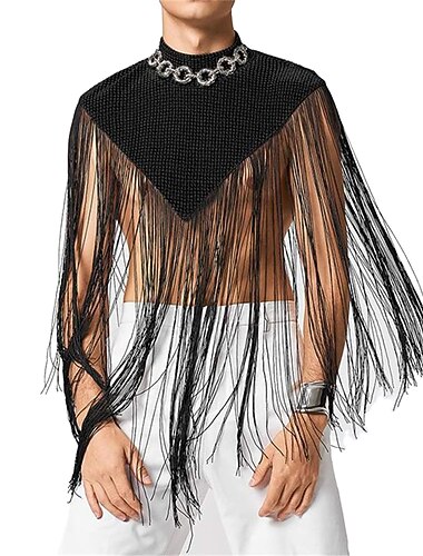  nieuwe tanktops herenvesten kwastjes patchwork mouwloos streetwear casual poncho's met franjes mouwloos gym sport tanktop fitness spierblouse middeleeuws