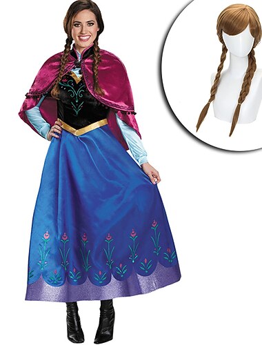  conto de fadas princesa anna vestido de menina de flor tema fantasia de festa vestidos de tule filme feminino cosplay cosplay halloween vestido azul halloween carnaval baile de máscaras de poliéster