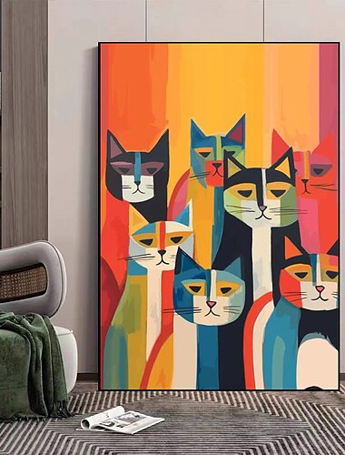  Berühmte Henri Matisse Katzenkunst, wärmendes Geschenk, handgemaltes Geschenk für Tierliebhaber, zeitgenössische Schlafzimmerdekoration, impressionistisches Gemälde, moderne gerollte Leinwand (kein