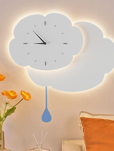  απλίκα τοίχου ρολόι τοίχου σχέδιο σύννεφο 3χρωμο φόντο σαλονιού φωτιστικό τοίχου για κρεβατοκάμαρα παιδικό δωμάτιο 110-240v
