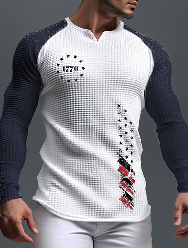  4. juli 2026 250. minnedag Menns patriotiske patriot grafisk 3D-print nasjonalflagg veteran langermet T-skjorte daglig sport