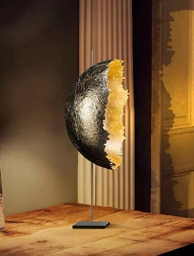  Abajur de decoração de lua em folha de ouro criativo italiano abajur de mesa com 2 luzes 110-240v