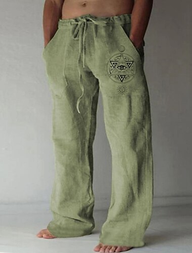  Per uomo Vichingo Pantaloni Misura del girovita medio Casual All'aperto Streetwear Uscire Primavera & Autunno Nero Bianco Verde