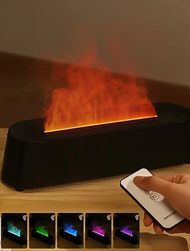  Kreative 3D-Simulation Flamme Luftbefeuchter Haushalt bunte Atmosphäre Licht intelligente Fernbedienung Luftbefeuchter USB Desktop leise Luftbefeuchter mit großem Nebelvolumen Heimdekoration