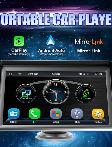  universeel 7-inch scherm autoradio multimedia wifi videospeler draadloos carplay scherm voor apple of android