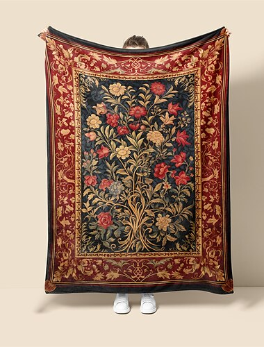  Manta suave medieval del árbol de la vida, mantas de franela novedosas con estampado en caliente, regalos para todas las estaciones, manta grande para decoración del hogar