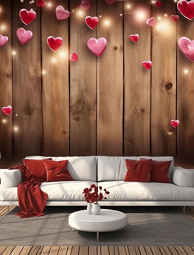  Trouw Decoraties Achtergrond Foto Wand Hangend Groot Tapijt Kunst Muurschildering Decor Dekentje Gordijn Thuis Slaapkamer Woonkamer Decoratie Houten Hart