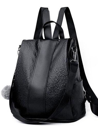  eleganter Kunstleder-Rucksack mit verstellbaren Riemen – stylische und vielseitige Tasche in Schwarz und Braun für die Arbeit, die Schule oder Reisen