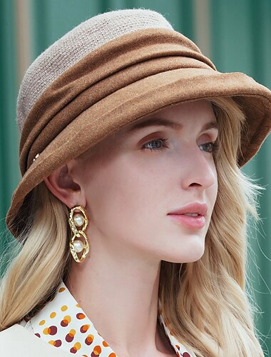 hatter 100 % ull bowler / cloche lue floppy lue uformell ferie elegant britisk med cap skjøting hodeplagg hodeplagg