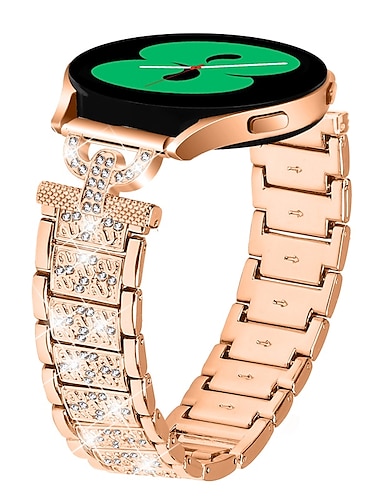  Pulseiras de Relógio para Samsung Galaxy Watch 7/6/5/4 40/44mm, Galaxy Watch 5 Pro 45mm, Galaxy Watch 4/6 Classic 42/46/43/47mm, Watch 3, Active 2, Gear S2 Aço Inoxidável Substituição Alça Bling