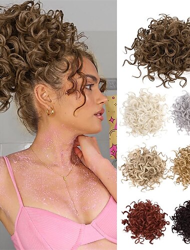  Correa Coletas Mujer / Suave / Clásico Pelo sintético Pedazo de cabello La extensión del pelo Rizado Media Fiesta / Noche / Ropa Cotidiana / Vacaciones