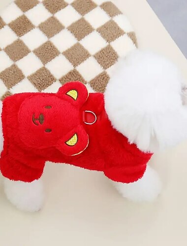  Hund Katze Overall Niedlich Lässig Winter Warm Atmungsaktiv Weich Waschbar Bequem Outdoor Alltagstauglich Hundebekleidung for Bichon Frise Zwergspitz Baby Haustier Papillon Klein