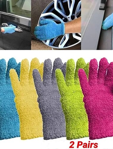  1 par/2 par/3 par biltvätthandske mikrofiber dammstädningshandskar tvättbara städvantar för kök husstädning bilar lastbilar speglar lampor persienner dammstädning