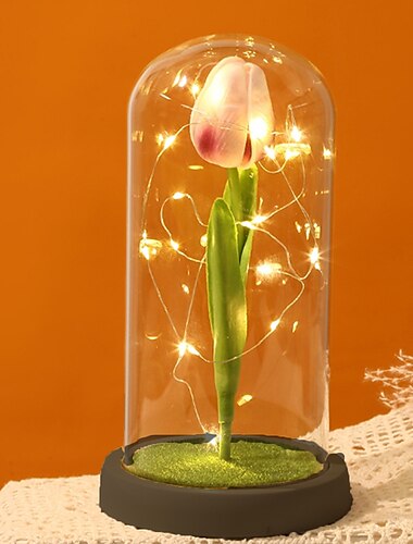  Tulpenblumengeschenke für Frauen, Blumengeschenke zum Muttertag für Mama, Frau, Tochter, Sohn, Ehemann, Geburtstagsgeschenke für Frauen, beste Freundin, Glastulpen, Oma, Mama-Geschenke zum Muttertag