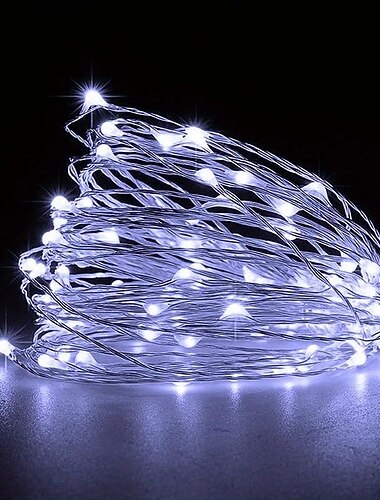 1 stk 1m-10led lysstreng - batteridrevne vanntette stjerneklare ildfluelys - perfekt for hjemmeinnredning & bryllup!