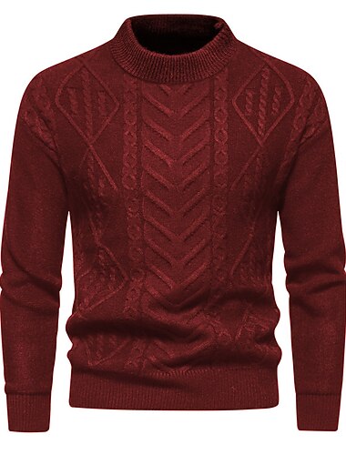  pulover irlandez pentru bărbați pulover pulover tricot cu nervuri tunică tricotată de bază uni culoare uni decolteu ține de cald modern contemporan îmbrăcăminte zilnică ieșire îmbrăcăminte bishop