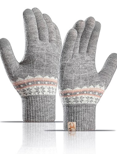  Winter warme Touchscreen-Handschuhe Damen dehnbare Strickhandschuhe Acryl Vollfingerhandschuhe weibliche Damen gestrickte Winterhandschuhe