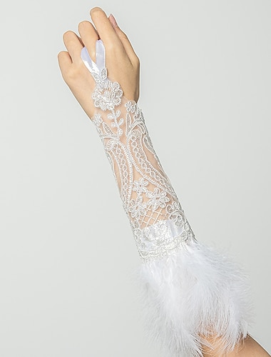  Pulsera de plumas con encaje, guantes largos, puños de muñeca, pulsera punk&amp;Aleación gótica steampunk para discoteca, cosplay, carnaval, bisutería de moda para mujer