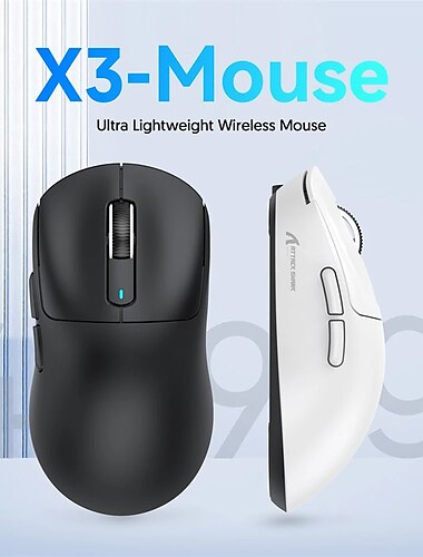  Attack Shark x3 Bluetooth マウス 49 グラム軽量 Pixart paw3395 トライモード接続 26000dpi 650ips マクロゲーミングマウス