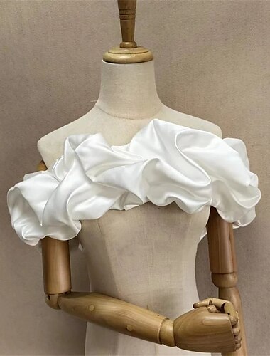  Omslagdoeken Damesomslag Wraps voor bruiloftsgasten Elegant Mouwloos Satijn Bruiloftsomslagen Met Veters Voor Feest Lente zomer