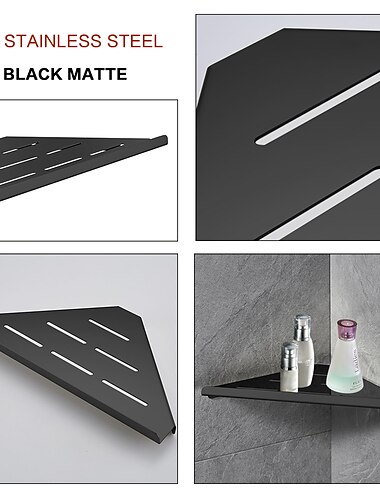 Duschregal fürs Badezimmer, neues Design, bezaubernd, kreativ, zeitgenössisch, modern, Edelstahl, kohlenstoffarmer Stahl, Metall, 1 Stück – zur Wandmontage im Badezimmer