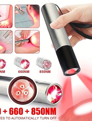  alivie el dolor y aumente la curación con una linterna de terapia de luz roja de 630 nm, 660 nm y 850 nm