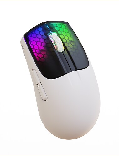  Ultraleichte, wiederaufladbare Gaming-Maus für mehrere Geräte mit 7-Farben-RGB-Beleuchtung und 4000 dpi – perfekt für Laptops, MacBooks, Telefone und PCs & mehr