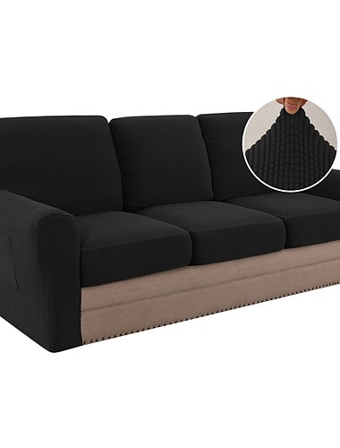  Stretch-Sofabezug mit Rückenlehnenbezug, Kissenbezug, Armlehnenbezug, kratzfester Couchbezug für Hunde, waschbare Schonbezüge